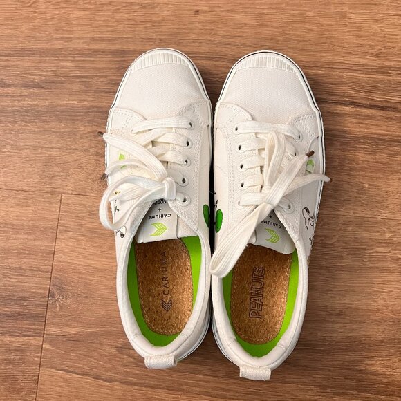 Cariuma X Peanuts Canvas Sneaker Earth Day Special Edition Sz 8 - Picture 15 of 15